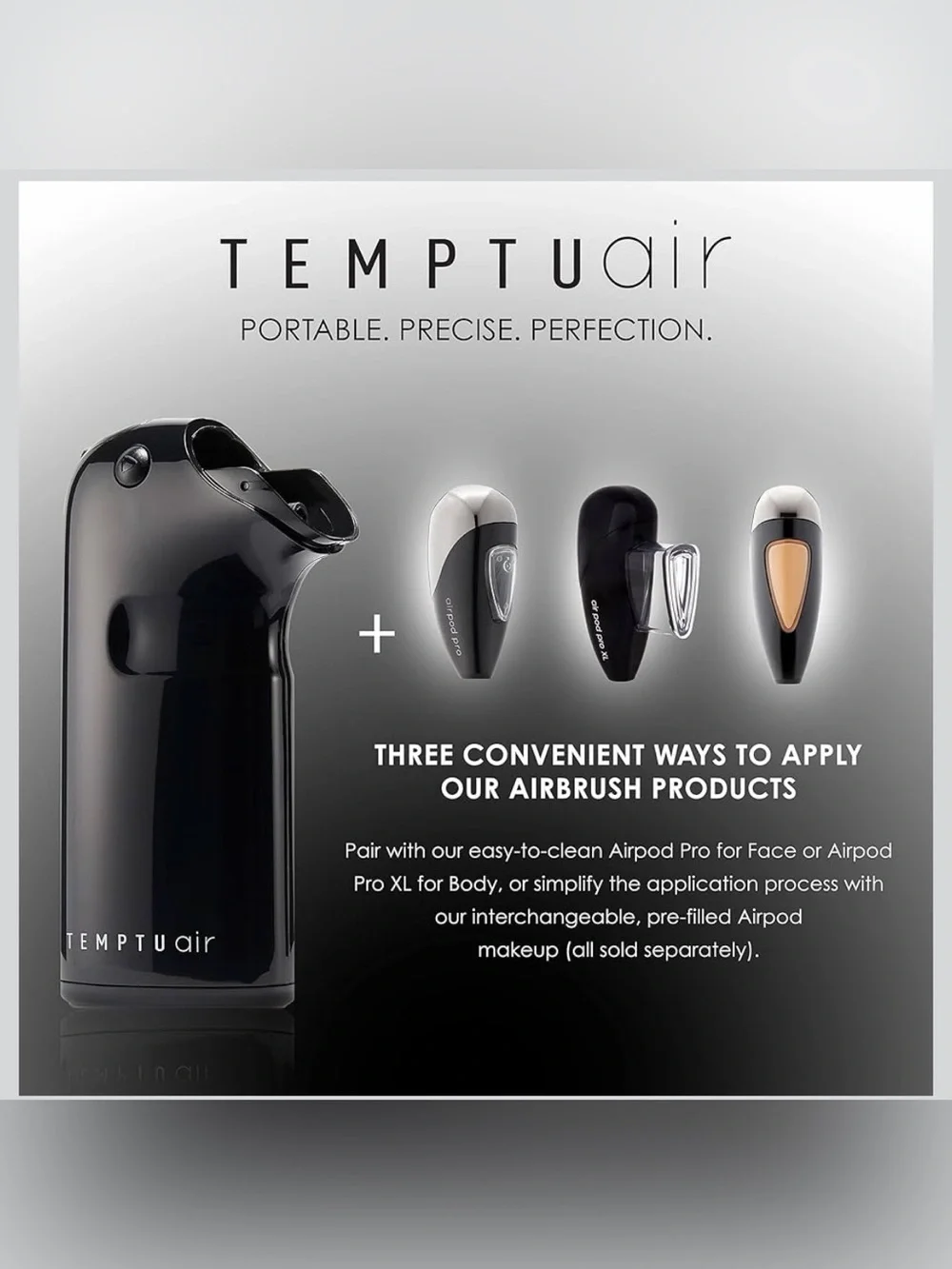 Temptu Air Makeup Airbrush Gun Tool Only Sleek Black